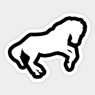 rearing horse white Sticker